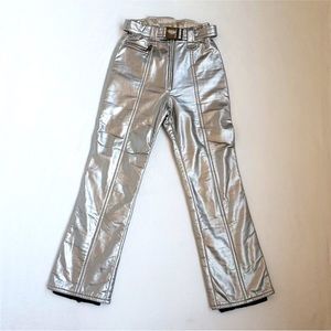 NWOT Emmegi women's ski pants 36
W 26-28" Silver Metallic Vintage Snow/ski pant!